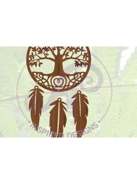 Σετ των 2 Intra απο ξύλο plywood 3mm-4mm πάχος - Dreamcatcher Laser Cut Design 5  Δίασταση 30x20 cm INTRAFABR-68421387