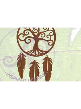 Σετ των 2 Intra απο ξύλο plywood 3mm-4mm πάχος - Dreamcatcher Laser Cut Design 6  Δίασταση 30x20 cm INTRAFABR-68421529