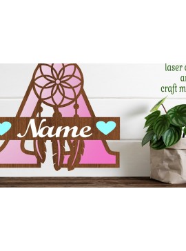 Σετ των 2 Intra απο ξύλο plywood 3mm-4mm πάχος - Ονειροπαγίδα Monogram Letter a  Cut Δίασταση 20x20 cm INTRAFABR-71527664