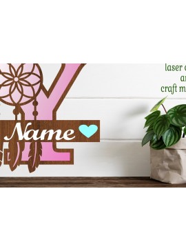 Σετ των 3 Intra απο ξύλο plywood 3mm-4mm πάχος - Ονειροπαγίδα Monogram Letter Y  Cut Δίασταση 20x20 cm INTRAFABR-71528270