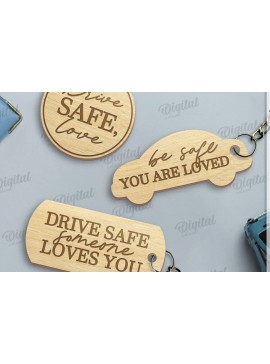 Σετ των 3 Intra απο ξύλο plywood 3mm-4mm πάχος - Driver Keychains Set Laser Cut Δίασταση 4x4 cm INTRAFABR-121123316