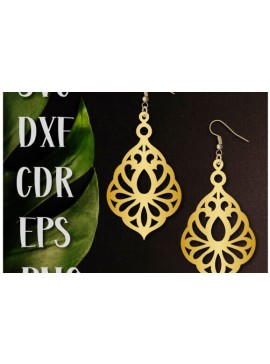 Σετ των 3 Intra απο ξύλο plywood 3mm-4mm πάχος - Σκουλαρίκια Drop  Laser Cut Δίασταση 3x3 cm INTRAFABR-100543687