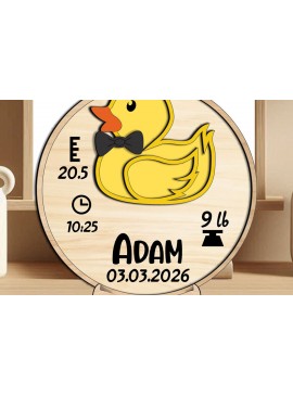 Intra απο ξύλο plywood 3mm-4mm πάχος - Duck Baby Ανακοίνωση Round Board  Δίασταση 30x20 cm INTRAFABR-117810202