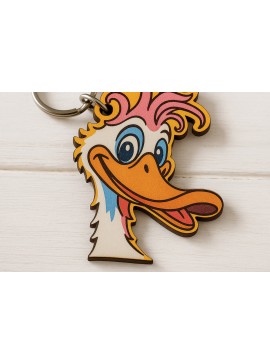 Σετ των 3 Intra απο ξύλο plywood 3mm-4mm πάχος - Μπρελόκ Duck Head  Δίασταση 4x4 cm INTRAFABR-122093133