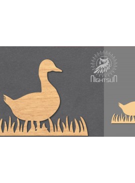 Σετ των 2 Intra απο ξύλο plywood 3mm-4mm πάχος - Διακόσμηση κοπής με λέιζερ πάπιας Δίασταση 20x20 cm INTRAFABR-117109705