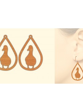 Σετ των 3 Intra απο ξύλο plywood 3mm-4mm πάχος - Ξύλινα σκουλαρίκια πάπιας κοπής με λέιζερ  Δίασταση 3x3 cm INTRAFABR-70643010