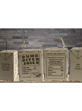 Σετ των 2 Intra απο ξύλο plywood 3mm-4mm πάχος - Κουτί ποτού χυμού Dumb Bitch Δίασταση 20x20 cm INTRAFABR-31680807