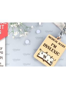 Σετ των 2 Intra απο ξύλο plywood 3mm-4mm πάχος - Ετικέτα Dyslexic Alert Tag .Medical Alert Tag Δίασταση 30x20 cm INTRAFABR-97159456