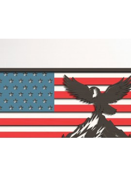 Σετ των 2 Intra απο ξύλο plywood 3mm-4mm πάχος - Eagle American Flag DIY Cut File  Δίασταση 20x20 cm INTRAFABR-99397771