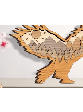 Σετ των 2 Intra απο ξύλο plywood 3mm-4mm πάχος - Eagle Layered Wooden - Break Jhon Δίασταση 20x20 cm INTRAFABR-93781176