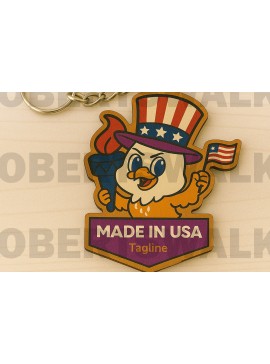 Σετ των 3 Intra απο ξύλο plywood 3mm-4mm πάχος - Eagle Made in USA Keychain  Δίασταση 4x4 cm INTRAFABR-122904919