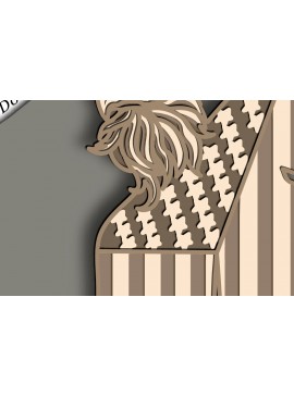 Σετ των 2 Intra απο ξύλο plywood 3mm-4mm πάχος - Eagle Multilayer /3D Patriotic Eagle Δίασταση 30x20 cm INTRAFABR-64464394