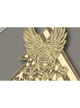 Σετ των 2 Intra απο ξύλο plywood 3mm-4mm πάχος - Eagle Multilayer /3D Patriotic Eagle Δίασταση 30x20 cm INTRAFABR-66199433