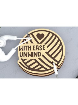 Σετ των 2 Intra απο ξύλο plywood 3mm-4mm πάχος - Ακουστικό Cord Organizer Cut Laser | CNC Δίασταση 20x20 cm INTRAFABR-119898098