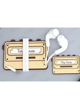 Σετ των 2 Intra απο ξύλο plywood 3mm-4mm πάχος - Ακουστικό Cord Organizer Cut Laser | CNC Δίασταση 20x20 cm INTRAFABR-120134269