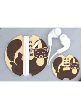 Σετ των 2 Intra απο ξύλο plywood 3mm-4mm πάχος - Ακουστικό Cord Organizer Cut Laser | CNC Δίασταση 20x20 cm INTRAFABR-120134270