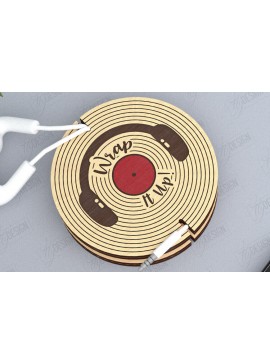 Σετ των 2 Intra απο ξύλο plywood 3mm-4mm πάχος - Ακουστικό Cord Organizer Cut Laser | CNC Δίασταση 20x20 cm INTRAFABR-119898091