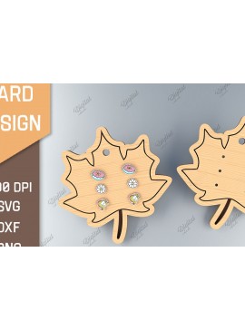Σετ των 3 Intra απο ξύλο plywood 3mm-4mm πάχος - Κάρτα σκουλαρίκι Lasercut. 3D Maple Leaf  Δίασταση 3x3 cm INTRAFABR-85700952