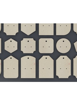 Σετ των 2 Intra απο ξύλο plywood 3mm-4mm πάχος - Κάρτες σκουλαρικιών Πρότυπα κοπής κοσμημάτων 210 Δίασταση 30x20 cm INTRAFABR-54366289