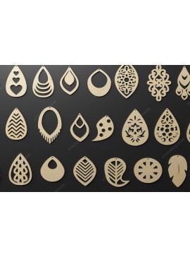 Σετ των 3 Intra απο ξύλο plywood 3mm-4mm πάχος - Σχέδια σκουλαρικιών: Laser Cut Ready!053 Δίασταση 3x3 cm INTRAFABR-117725950