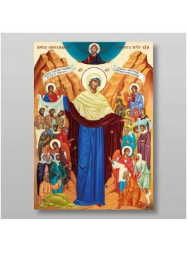 Σετ των 2 Εικόνα Ορθοδοξίας με περίγραμμα χρυσό σε ξύλο Φλαμουρίας  με  βάση The Mother of God Joy of All Who Sorrow Χειροποίητη Ελληνορθόδοξη , Κρεμαστή πλάκα βυζαντινής τέχνης, χριστιανική τέχνη Διάσταση 15x11 cm (5,9 x 4,3 ίντσες) INTRAEK-2990