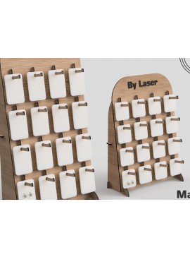 Σετ των 3 Intra απο ξύλο plywood 3mm-4mm πάχος - Στάση οθόνης σκουλαρικιών,  με λέιζερ Δίασταση 3x3 cm INTRAFABR-99394375