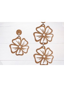 Σετ των 3 Intra απο ξύλο plywood 3mm-4mm πάχος - Σκουλαρίκι  κοπής με λέιζερ, Σκουλαρίκι λουλουδιών Δίασταση 3x3 cm INTRAFABR-69806650