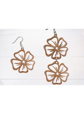 Σετ των 3 Intra απο ξύλο plywood 3mm-4mm πάχος - Σκουλαρίκι  κοπής με λέιζερ, Σκουλαρίκι λουλουδιών Δίασταση 3x3 cm INTRAFABR-69806425