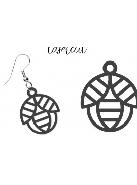 Σετ των 3 Intra απο ξύλο plywood 3mm-4mm πάχος - Σκουλαρίκι LaserCut -  Lasercut Δίασταση 3x3 cm INTRAFABR-116646971