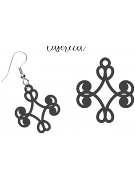 Σετ των 3 Intra απο ξύλο plywood 3mm-4mm πάχος - Σκουλαρίκι LaserCut -  Lasercut Δίασταση 3x3 cm INTRAFABR-116647030