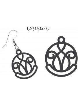 Σετ των 3 Intra απο ξύλο plywood 3mm-4mm πάχος - Σκουλαρίκι LaserCut -  Lasercut Δίασταση 3x3 cm INTRAFABR-116647063