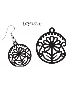 Σετ των 3 Intra απο ξύλο plywood 3mm-4mm πάχος - Σκουλαρίκι LaserCut -  Lasercut Δίασταση 3x3 cm INTRAFABR-116548441