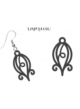 Σετ των 3 Intra απο ξύλο plywood 3mm-4mm πάχος - Σκουλαρίκι LaserCut -  Lasercut Δίασταση 3x3 cm INTRAFABR-116647143