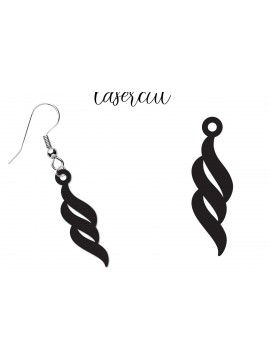 Σετ των 3 Intra απο ξύλο plywood 3mm-4mm πάχος - Σκουλαρίκι LaserCut -  Lasercut Δίασταση 3x3 cm INTRAFABR-117206584