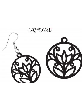 Σετ των 3 Intra απο ξύλο plywood 3mm-4mm πάχος - Σκουλαρίκι LaserCut -  Lasercut Δίασταση 3x3 cm INTRAFABR-116548470