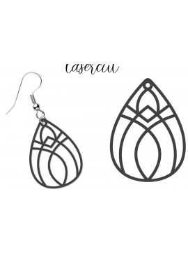 Σετ των 3 Intra απο ξύλο plywood 3mm-4mm πάχος - Σκουλαρίκι LaserCut -  Lasercut Δίασταση 3x3 cm INTRAFABR-117435480