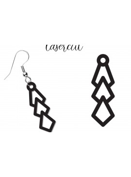 Σετ των 3 Intra απο ξύλο plywood 3mm-4mm πάχος - Σκουλαρίκι LaserCut -  Lasercut Δίασταση 3x3 cm INTRAFABR-117495198