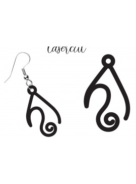 Σετ των 3 Intra απο ξύλο plywood 3mm-4mm πάχος - Σκουλαρίκι LaserCut -  LaserCut Δίασταση 3x3 cm INTRAFABR-117977412