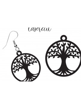 Σετ των 3 Intra απο ξύλο plywood 3mm-4mm πάχος - Σκουλαρίκι LaserCut -  Lasercut Δίασταση 3x3 cm INTRAFABR-116548427