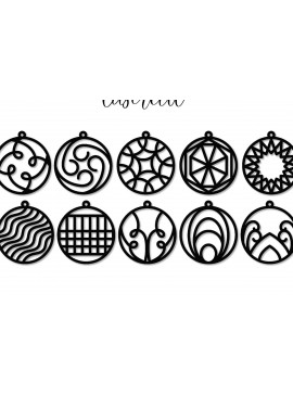 Σετ των 3 Intra απο ξύλο plywood 3mm-4mm πάχος - Σκουλαρίκι LaserCut - Πρότυπο Lasercut Δίασταση 3x3 cm INTRAFABR-118291476