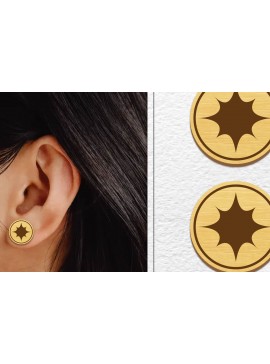 Σετ των 3 Intra απο ξύλο plywood 3mm-4mm πάχος - Σκουλαρίκια μαγνήτης κοπής λέιζερ | Καρφιά Δίασταση 3x3 cm INTRAFABR-101639953