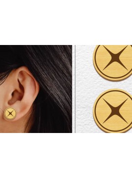 Σετ των 3 Intra απο ξύλο plywood 3mm-4mm πάχος - Σκουλαρίκια μαγνήτης κοπής λέιζερ | Καρφιά Δίασταση 3x3 cm INTRAFABR-101640126