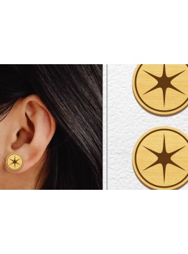 Σετ των 3 Intra απο ξύλο plywood 3mm-4mm πάχος - Σκουλαρίκια μαγνήτης κοπής λέιζερ | Καρφιά Δίασταση 3x3 cm INTRAFABR-101640206