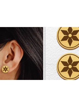 Σετ των 3 Intra απο ξύλο plywood 3mm-4mm πάχος - Σκουλαρίκια μαγνήτης κοπής με λέιζερ | Καρφιά Δίασταση 3x3 cm INTRAFABR-101453390