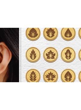 Σετ των 3 Intra απο ξύλο plywood 3mm-4mm πάχος - Σκουλαρίκι Μαγνητισμός Φύλλα Δέσμη Lasercut Δίασταση 3x3 cm INTRAFABR-101769573