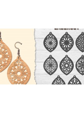 Σετ των 3 Intra απο ξύλο plywood 3mm-4mm πάχος - Σκουλαρίκια Mandala Lasercut BNDLES Δίασταση 3x3 cm INTRAFABR-120627176