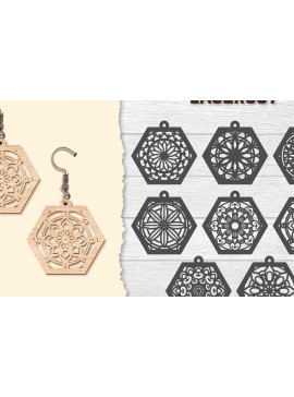 Σετ των 3 Intra απο ξύλο plywood 3mm-4mm πάχος - Σκουλαρίκια Mandala Lasercut BNDLES Δίασταση 3x3 cm INTRAFABR-120627178