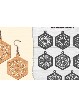 Σετ των 3 Intra απο ξύλο plywood 3mm-4mm πάχος - Σκουλαρίκια Mandala Lasercut BNDLES Δίασταση 3x3 cm INTRAFABR-120627179