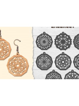 Σετ των 3 Intra απο ξύλο plywood 3mm-4mm πάχος - Σκουλαρίκια Mandala Lasercut BNDLES Δίασταση 3x3 cm INTRAFABR-120627180