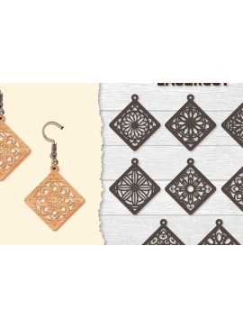 Σετ των 3 Intra απο ξύλο plywood 3mm-4mm πάχος - Σκουλαρίκια Mandala Lasercut BNDLES Δίασταση 3x3 cm INTRAFABR-120627102